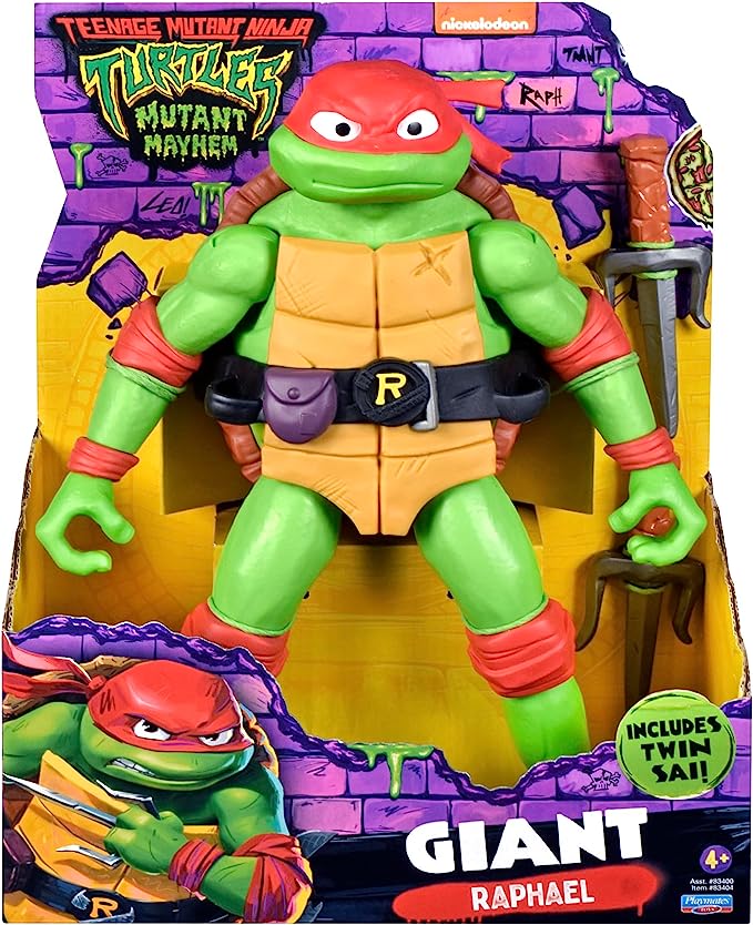 Teenage Mutant Ninja Turtles: Mutant Mayhem 5.5 Raphael Deluxe Ninja Shouts Figure by Playmates Toys